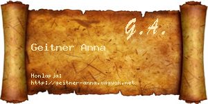Geitner Anna névjegykártya